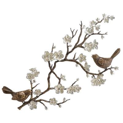 Spi Home Birds & Cherry Blossom Wall Plaque 33515