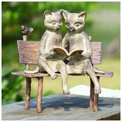 Spi Home Reading Cats On Bench Garden Sculpture 33675