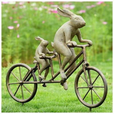 Spi Home Tandem Bicycle Bunnies Garden Sculpture 33862