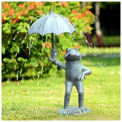 Spi Home Frog With Umbrella Garden Spit 34795