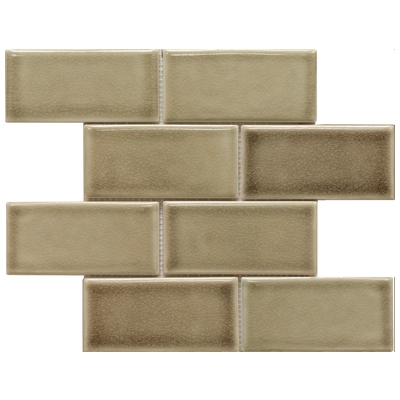 Soci Chateau Series Mosaic Tile SSE-809 3x6 Fog Crackle Brick