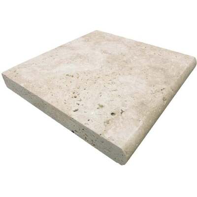 Soci Tile SPK-001 Travertine Ivory Bullnose Coping 12X12X3 CM Natural Stone - Exterior Tile