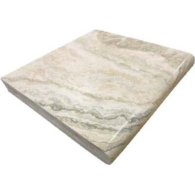 Soci Tile SPK-005 Travertine Creme Brulee Bullnose Coping 12X12X3 CM Natural Stone - Exterior Tile