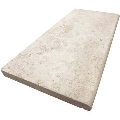 Soci Tile SPK-010 Travertine Ivory Bullnose Coping 12X24X3 CM Natural Stone - Exterior Tile