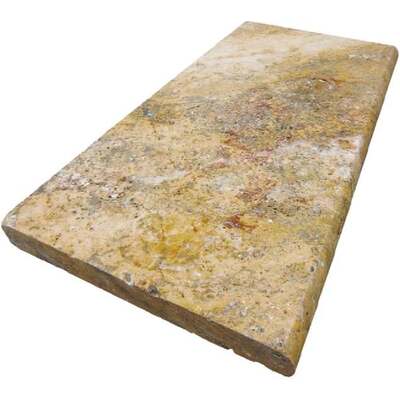 Soci Tile SPK-012 Travertine Yukon Bullnose Coping 12X24X3 CM Natural Stone - Exterior Tile