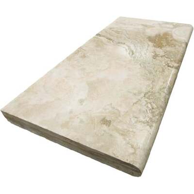 Soci Tile SPK-014 Travertine Creme Brulee Bullnose Coping 12X24X3 CM Natural Stone - Exterior Tile