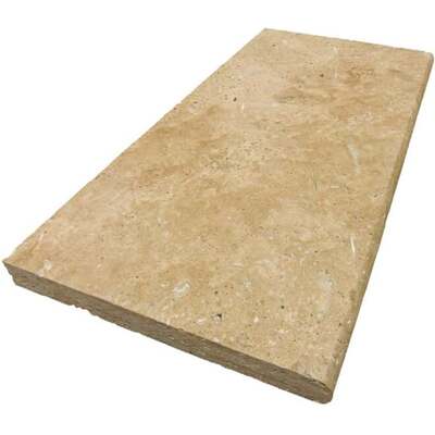 Soci Tile SPK-016 Travertine Light Walnut Bullnose Coping 12X24X3 CM Natural Stone - Exterior Tile
