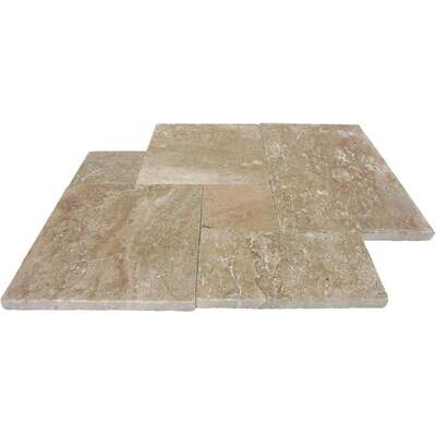 Soci Tile SPK-020 Travertine Noche Versailles Pavers Tumbled 3 CM (8 SF Bundles) Natural Stone - Exterior Tile