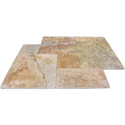 Soci Tile SPK-022 Travertine Yukon Versailles Pavers Tumbled 3 CM (8 SF Bundles) Natural Stone - Exterior Tile