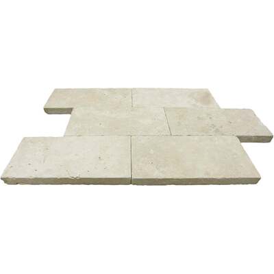 Soci Tile SPK-027 Travertine Ivory Tumbled Edge Paver 6X12X3 CM Natural Stone - Exterior Tile