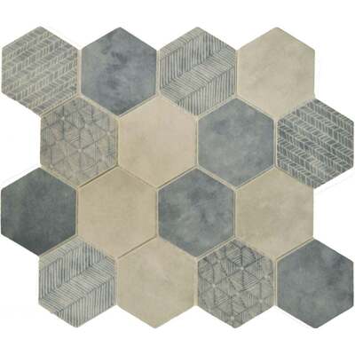 Soci Tile SSA-1208 Boho Hexagon Bayside Matte Mosaic Tile