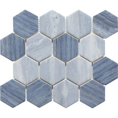 Soci Tile SSA-1230 Boho Hexagon Ocean Matte Mosaic Tile