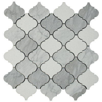 Soci Mosaic Tile SSC-1305 Masterpiece Arctic Blend Damask Pattern