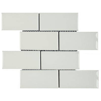 Soci Chateau Series Mosaic Tile SSE-813 3x6 White Crackle Brick