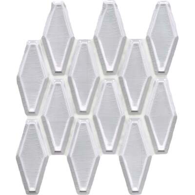 Soci Tile SSE-861 Chateau Series Fillory Pattern White Crackle Glossy Mosaic Tile