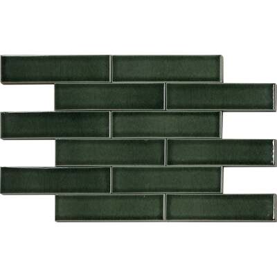 Soci Tile SSE-873 Winspear Series Subway Sage Glossy 2X8 Mosaic Tile