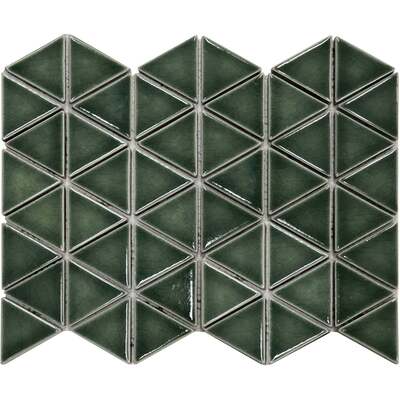 Soci Tile SSE-883 Winspear Series Bermuda Pattern Sage Glossy Mosaic Tile