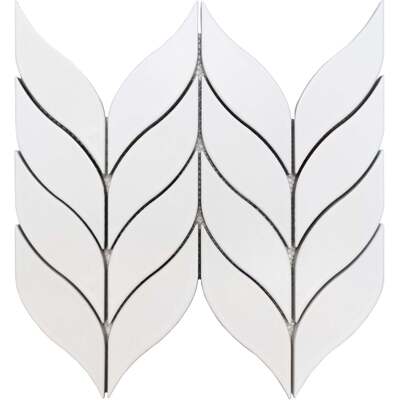 Soci Tile SSE-885 Winspear Series Cambria Pattern White Matte Mosaic Tile