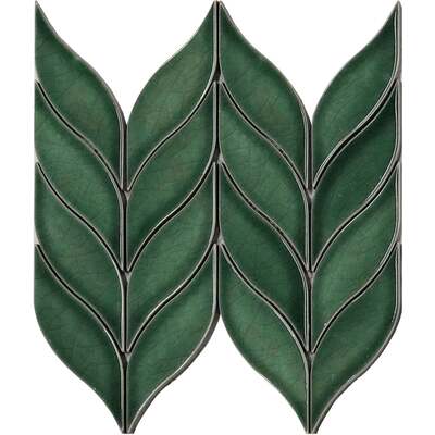 Soci Tile SSE-887 Winspear Series Cambria Pattern Sage Glossy Mosaic Tile