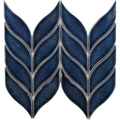 Soci Tile SSE-888 Winspear Series Cambria Pattern Navy Glossy Mosaic Tile