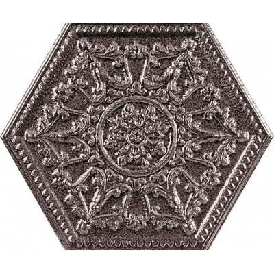 Soci Tile SSF-5853 Zinc Decor Mix Hex. Silver Glossy (10.047/SF) Porcelain Tile