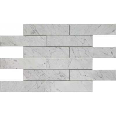 Soci Tile SSH-291 Classic Series Brick White Carrera Polished 2X8 Mosaic Tile