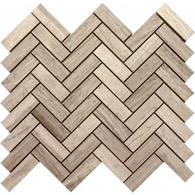 Soci Tile SSH-296 Classic Series Long Herringbone Marquette Polished Mosaic Tile