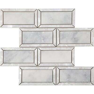 Soci Tile SSH-315 Classic Series Paxton Brick Lennox Blend Polished Mosaic Tile