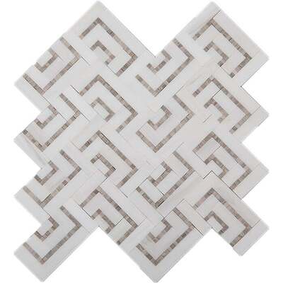 Soci Tile SSH-321 Classic Series Savoy Pattern Cashmere Blend Polished Mosaic Tile