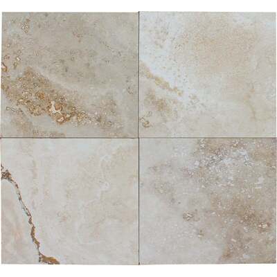 Soci Tile SSK-726 Travertine Creme Brulee H/F 18X18 Natural Stone - Field Tile