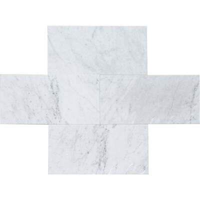 Soci Tile SSK-834 Marble White Carrera Polished 12X24 Natural Stone - Field Tile