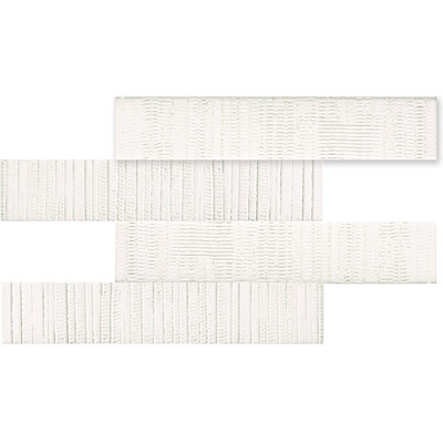 Soci Tile SSN-1535 Mattone Aztec Brick White Matte 2X10 (2.412/SF) Porcelain Tile