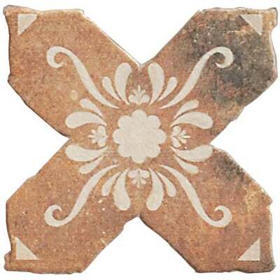 Soci Tile SSN-1581 Terra Cotta Cross Temple Fire Matte 6X6 (4.734/SF) Porcelain Tile