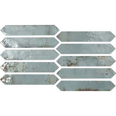 Soci Tile SSN-1588 Ironworks Picket Aqua Glossy 2X10 (2.369/SF) Loose Tile