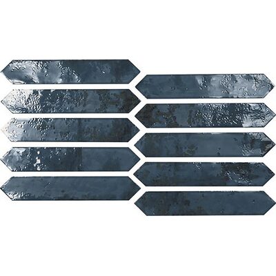 Soci Tile SSN-1589 Ironworks Picket Blue Glossy 2X10 (2.369/SF) Loose Tile