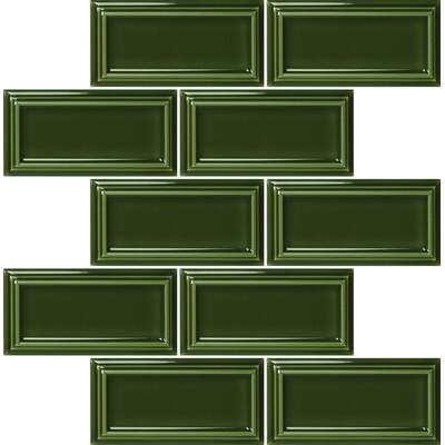 Soci Tile SSN-1595 Hampton Brick Juniper Glossy 2.5X5 Mosaic Tile