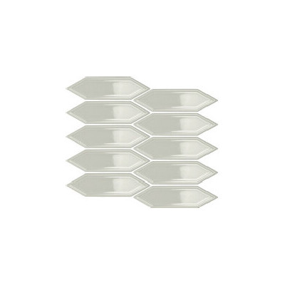 Soci Tile SSN-1597 Hampton Picket Pattern Warm Gray Glossy Mosaic Tile