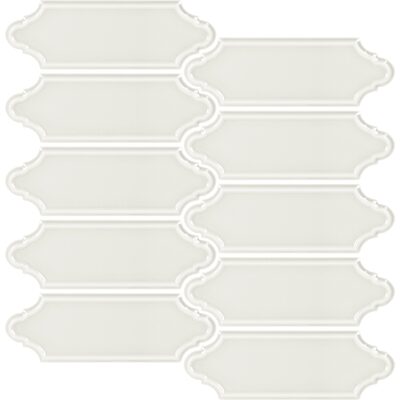 Soci Tile SSN-1601 Hampton Draper Pattern Snow Glossy Mosaic Tile