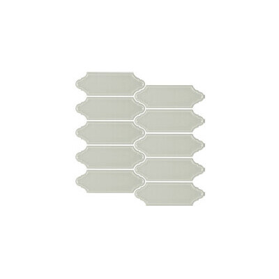 Soci Tile SSN-1602 Hampton Draper Pattern Warm Gray Glossy Mosaic Tile