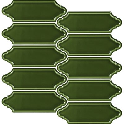 Soci Tile SSN-1605 Hampton Draper Pattern Juniper Glossy Mosaic Tile