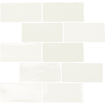Soci Tile SSN-1610 Fado Brick White Glossy 2.5X5 Mosaic Tile