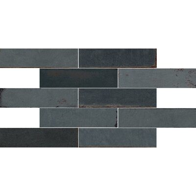 Soci Tile SSN-1631 Murus Brick Charcoal Glossy 3X11 (10.55/SF) Porcelain Tile