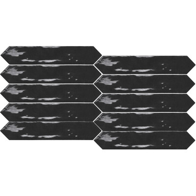Soci Tile SSN-1649 Switch Picket Graphite Glossy 2X10 (2.369/SF) Loose Tile