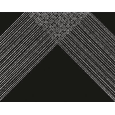 Soci Tile SSN-1844 Outline Cross Black Silver Matte 12X12 Loose Tile