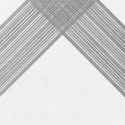 Soci Tile SSN-1846 Outline Cross White Silver Matte 12X12 Loose Tile