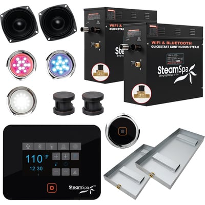 Steam Spa Black Series Wifi and Bluetooth 18kW QuickStart Steam Bath Generator Package in Oil Rubbed Bronze, 191042061576, BKT1800ORB-A
