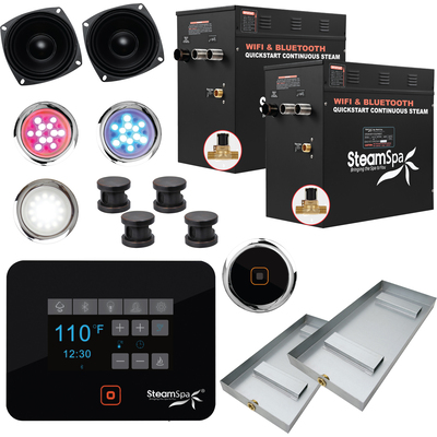 Steam Spa Black Series Wifi and Bluetooth 21kW QuickStart Steam Bath Generator Package in Oil Rubbed Bronze, 191042061620, BKT2100ORB-A