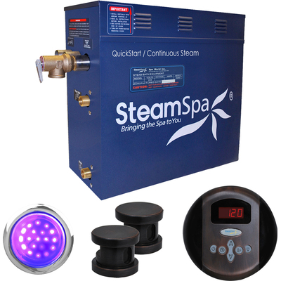 Steam Spa SteamSpa Indulgence 12 KW QuickStart Acu-Steam Bath Generator Package in Oil Rubbed Bronze, 848308017647, IN1200OB