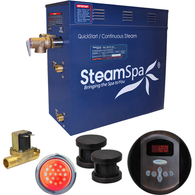 Steam Spa SteamSpa Indulgence 12 KW QuickStart Acu-Steam Bath Generator Package with Built-in Auto Drain in Oil Rubbed Bronze, 848308068182, IN1200OB-A