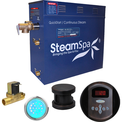 Steam Spa SteamSpa Indulgence 4.5 KW QuickStart Acu-Steam Bath Generator Package with Built-in Auto Drain in Oil Rubbed Bronze, 848308068038, IN450OB-A